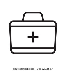 First aid box icon, medical briefcase icon.