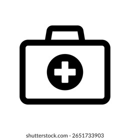 Ícone da caixa de primeiros socorros, ícone da pasta médica.