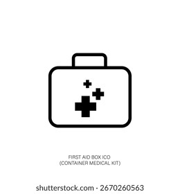 Diseño de contorno de icono de caja de primeros auxilios