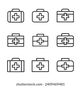 
First Aid Box icon set