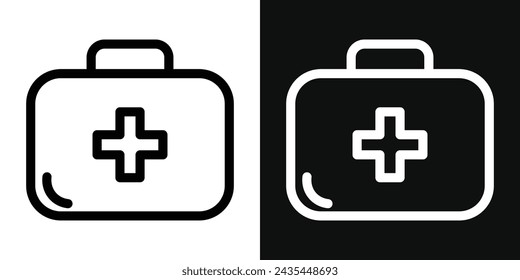 First Aid Box Icon Set. Vector Illustration