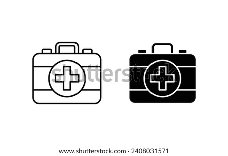 First Aid Box Icon Set. Vector illustration