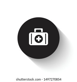 First aid box icon vector design. Black flat icon with dynamic concept. Scalable vector design. 