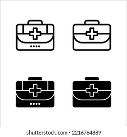 First aid box icon vector, on white background.