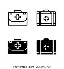 First aid box icon vector, on white background.