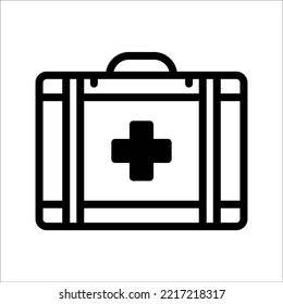 First aid box icon vector, on white background.