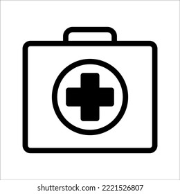 First aid box icon vector, on white background.