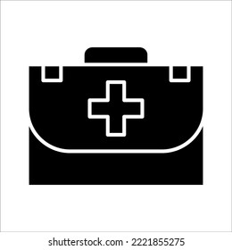First aid box icon vector, on white background.