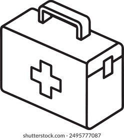 Icono de la caja de primeros auxilios Ilustraciones de estilo de Vector con fondo blanco
