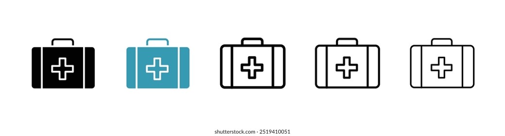 Erste-Hilfe-Box-Symbol, Vektorsymbol-Set. EPS 10
