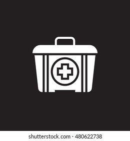 First Aid box icon vector, solid logo illustration, pictogram isolated on black