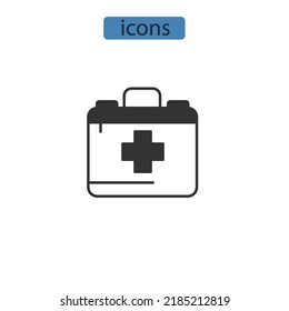 First Aid Box icons  symbol vector elements for infographic web