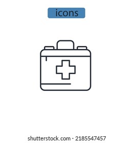 First Aid Box icons  symbol vector elements for infographic web