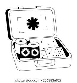 First aid box illustration in hand drawn style 

