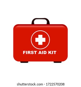 First aid box, isolated on white background