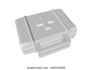 first aid box. kit of first aid isolated on white background