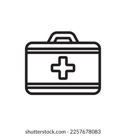 plantilla de vector de diseño de icono de línea de primer auxilio