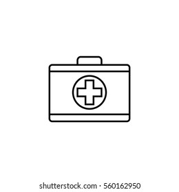 First aid box line icon, medical case and bag, vector graphics, a linear pattern on a white background, eps 10.