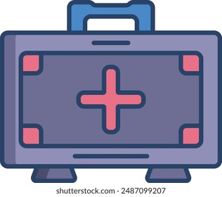 First aid box linear color illustration icon