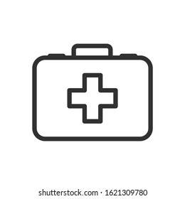First Aid Box, linear icon. Editable stroke