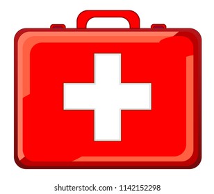 first aid box on white background