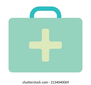 first aid box on white background