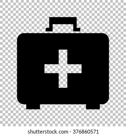 First aid box sign. Flat style icon on transparent background