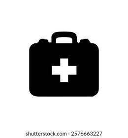 First aid box   silhouette icon vector design.