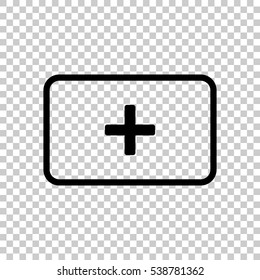 First aid box. simple icon. Black icon on transparent background.
