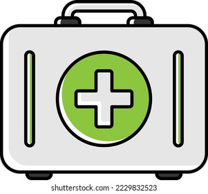 Primer Caja de ayuda diseño de icono de omisión de color vector, símbolo de elemento de temporada de invierno, signo de equipo de Snowboarding, ilustración de material deportivo extremo, kit de emergencia médica Concepto