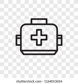 First aid box vector icon isolated on transparent background, First aid box logo concept
