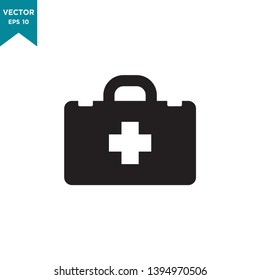 first aid box vector icon in trendy flat design, suitcase icon 