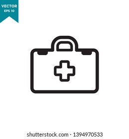 first aid box vector icon in trendy flat design, suitcase icon 
