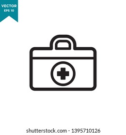 first aid box vector icon in trendy flat design 