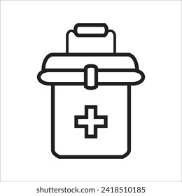 plantilla de línea de icono de vector de caja de primeros auxilios