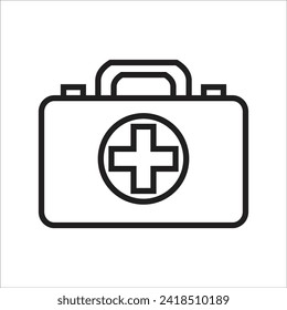 first aid box vector icon line template