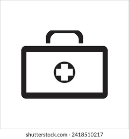 first aid box vector icon line template