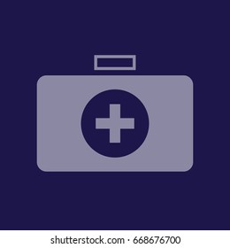 First aid box vector icon. Blue icon