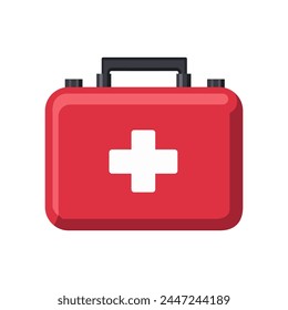 First aid box. Vector illustration isolated on white background