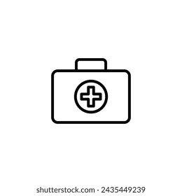 First Aid Box Vector Line Icon illustration.