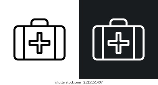 First aid boxline in Thin line black color. flat simple vector symbols illustration.
