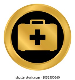 First aid button on white background. Vector illustration.