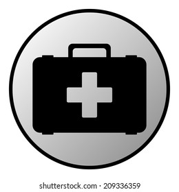 First aid button on white background. Vector illustration.