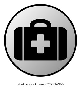 First aid button on white background. Vector illustration.