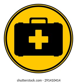 First aid button on white background. Vector illustration.