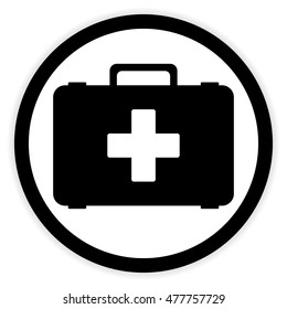 First aid button on white background. Vector illustration.