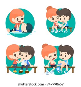 First aid cartoon set.