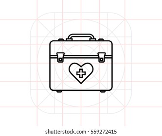 First Aid Case with Cross Icon
