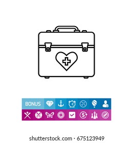First Aid Case with Cross Icon