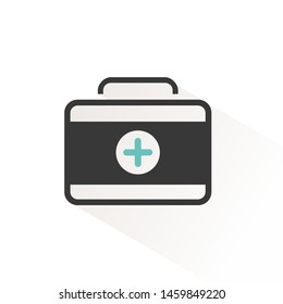 First aid case icon. Emergency medical equipment. Vector illustration